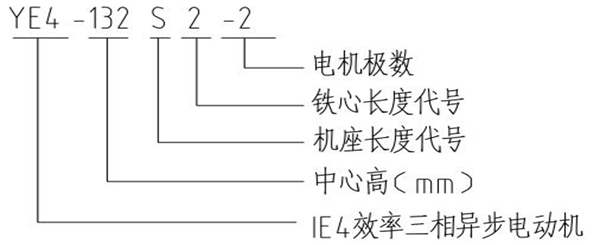 YE4系列超超高效節(jié)能三相異步電動(dòng)機(jī)型號(hào)說(shuō)明